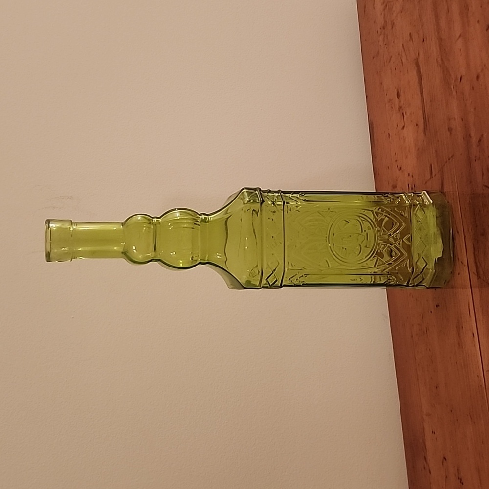 Decorative Green Glass Bottle